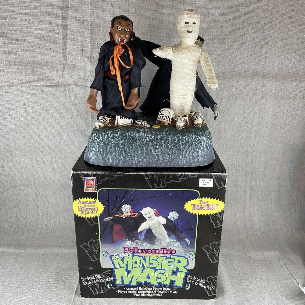 Vintage Halloween Monster Mash Trio With Box PARTS ONLY NOT WORKING